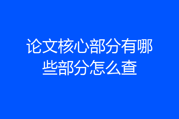 论文核心部分有哪些部分怎么查