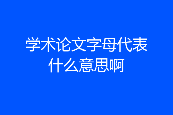 学术论文字母代表什么意思啊