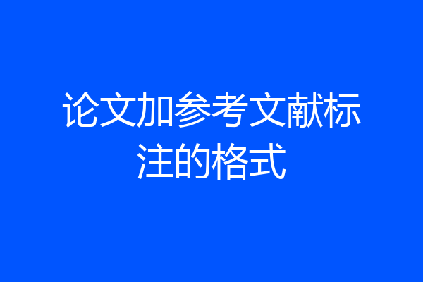 论文加参考文献标注的格式