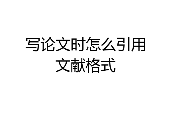 写论文时怎么引用文献格式