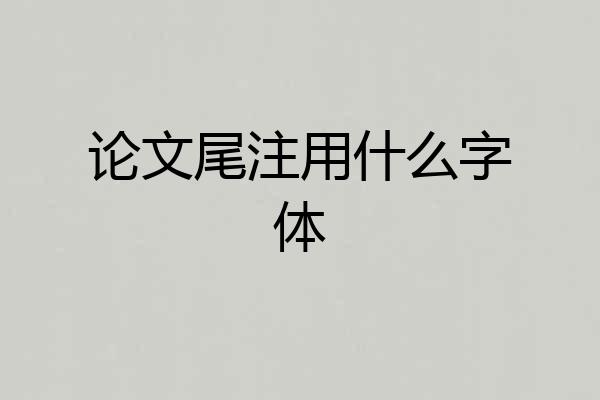 论文尾注用什么字体