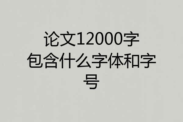 论文12000字包含什么字体和字号