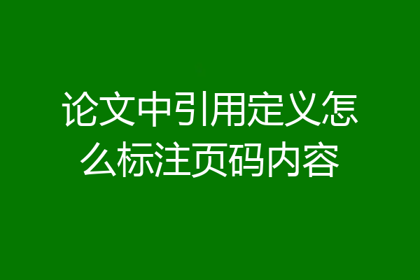论文中引用定义怎么标注页码内容