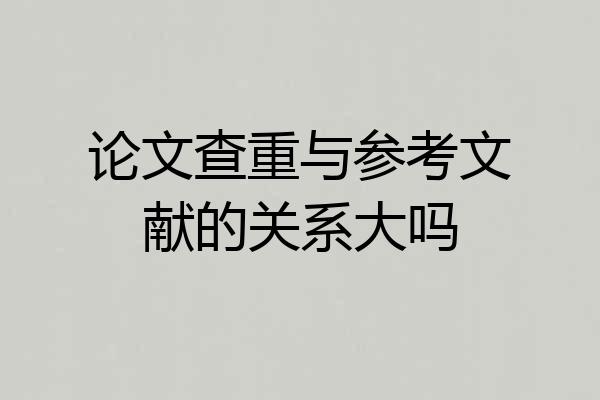 论文查重与参考文献的关系大吗