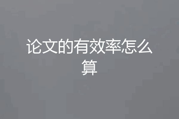 论文的有效率怎么算