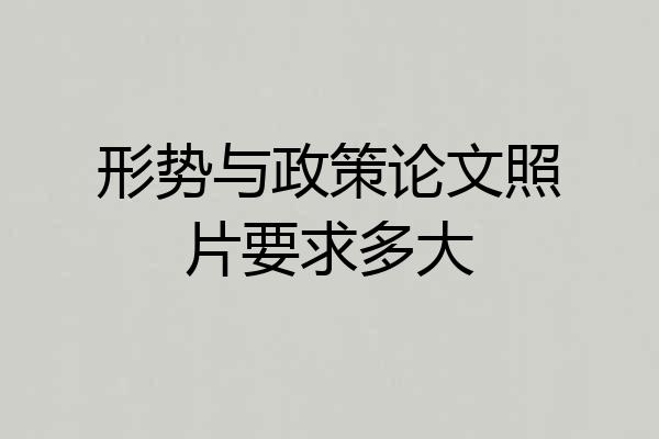形势与政策论文照片要求多大