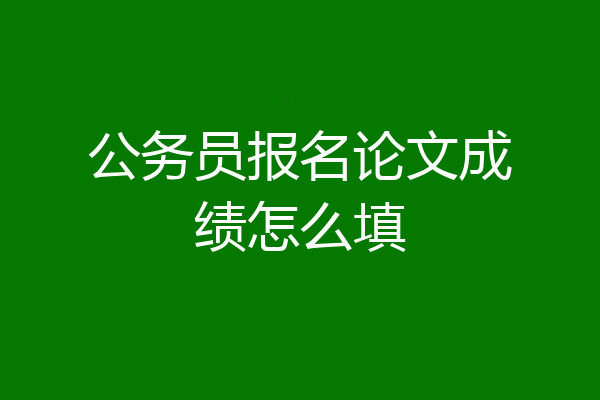 公务员报名论文成绩怎么填