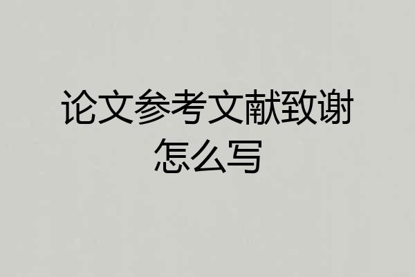 论文参考文献致谢怎么写