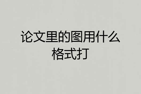 论文里的图用什么格式打