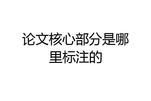 论文核心部分是哪里标注的