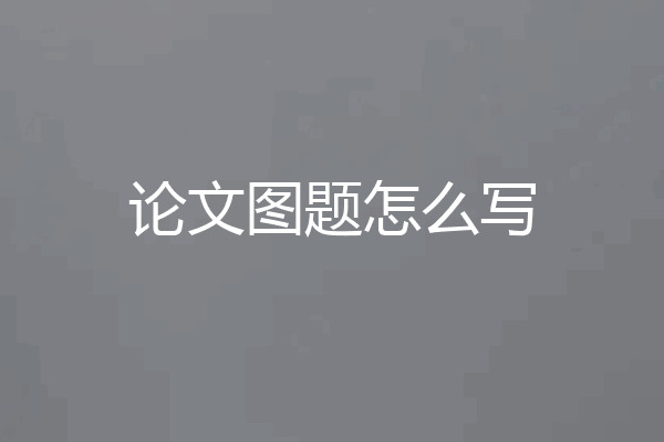 论文图题怎么写