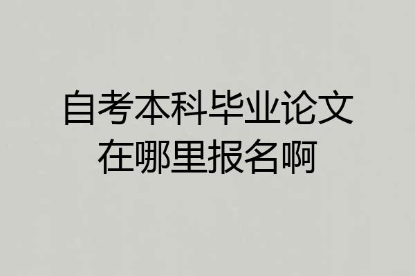 自考本科毕业论文在哪里报名啊