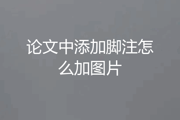 论文中添加脚注怎么加图片