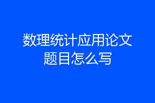 数理统计应用论文题目怎么写