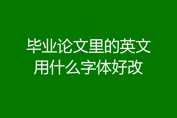 毕业论文里的英文用什么字体好改