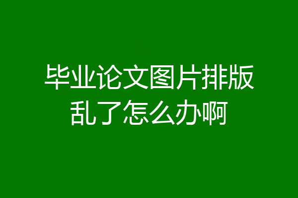 毕业论文图片排版乱了怎么办啊