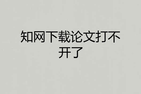 知网下载论文打不开了