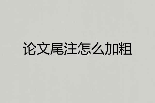 论文尾注怎么加粗