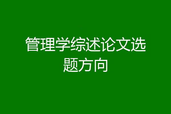 管理学综述论文选题方向
