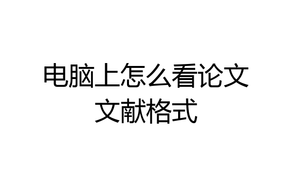 电脑上怎么看论文文献格式