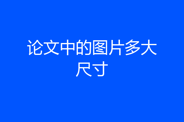 论文中的图片多大尺寸