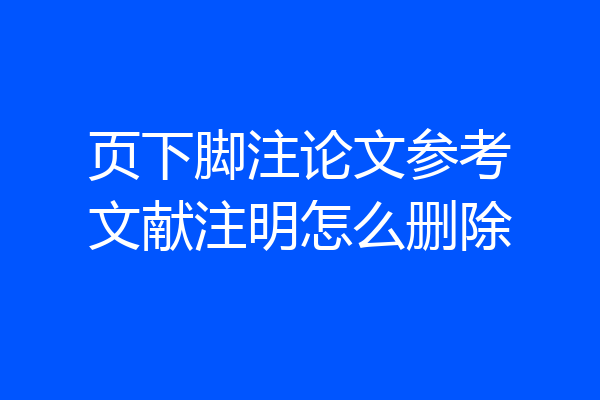 页下脚注论文参考文献注明怎么删除