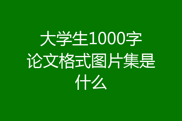 大学生1000字论文格式图片集是什么