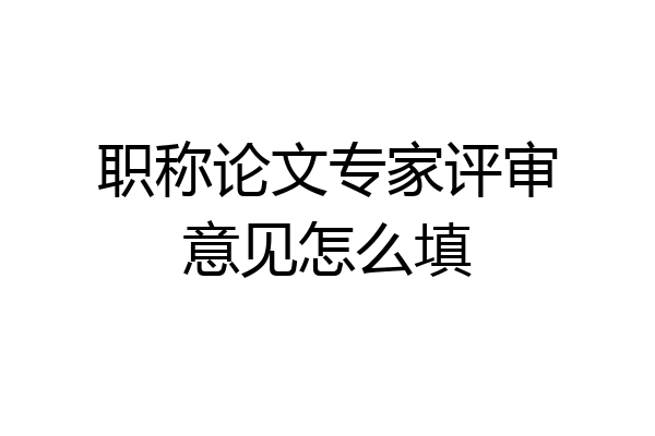 职称论文专家评审意见怎么填