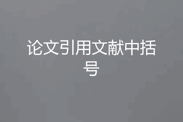 论文引用文献中括号