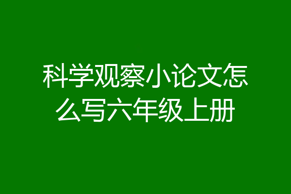 科学观察小论文怎么写六年级上册