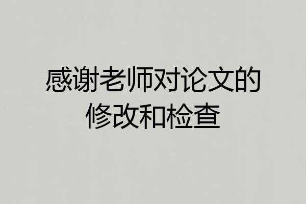 感谢老师对论文的修改和检查