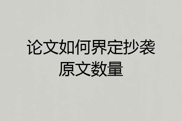 论文如何界定抄袭原文数量
