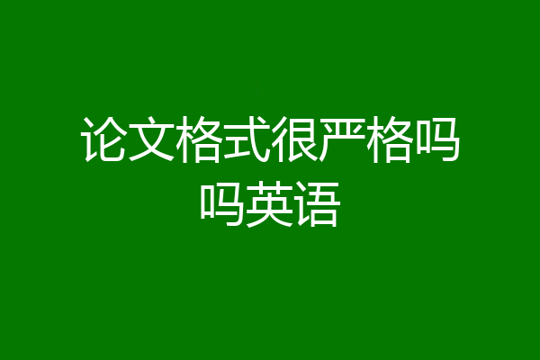 论文格式很严格吗吗英语