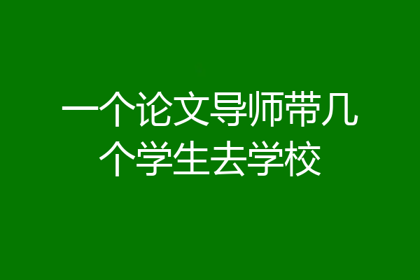 一个论文导师带几个学生去学校