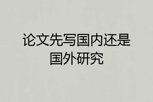 论文先写国内还是国外研究