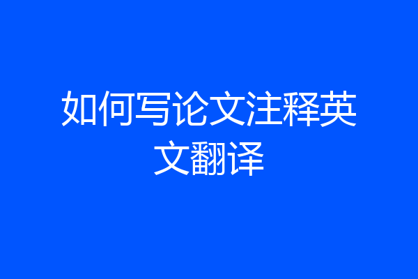 如何写论文注释英文翻译