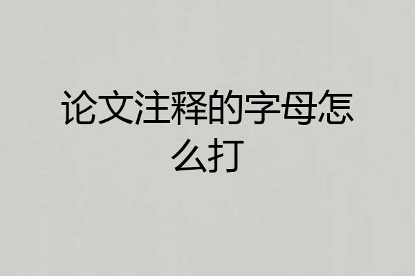 论文注释的字母怎么打