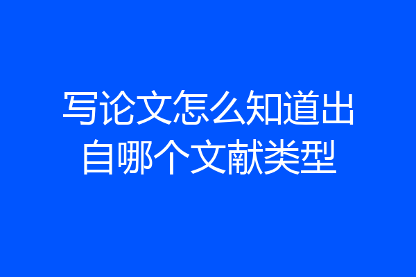 写论文怎么知道出自哪个文献类型