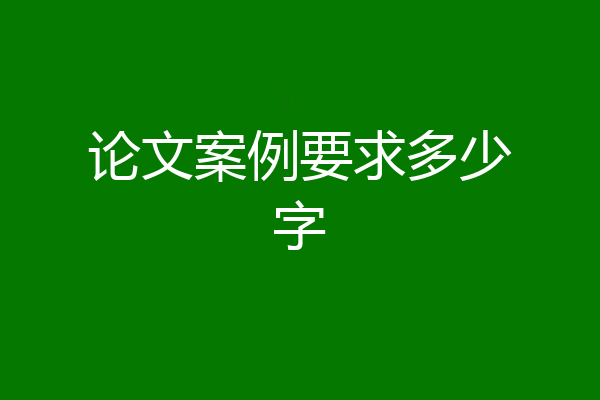 论文案例要求多少字