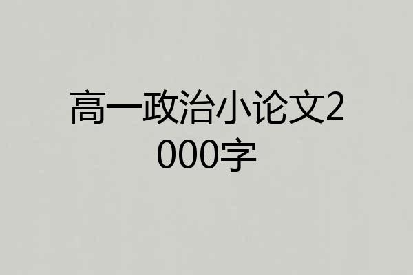 高一政治小论文2000字