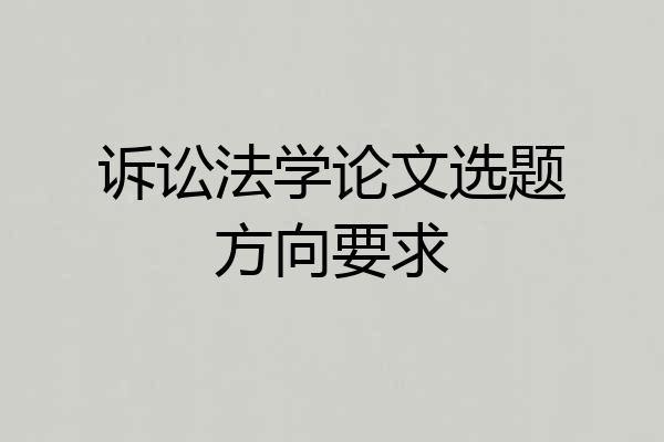 诉讼法学论文选题方向要求