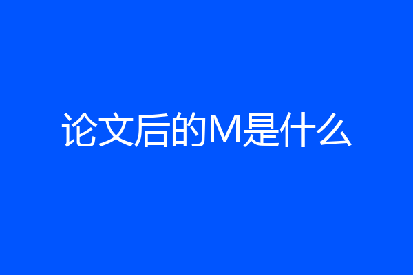 论文后的M是什么