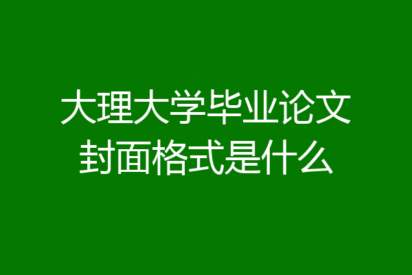 大理大学毕业论文封面格式是什么