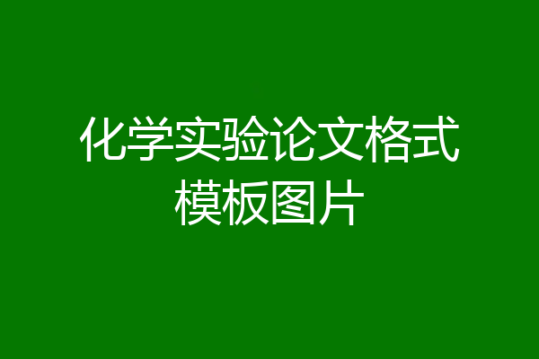 化学实验论文格式模板图片