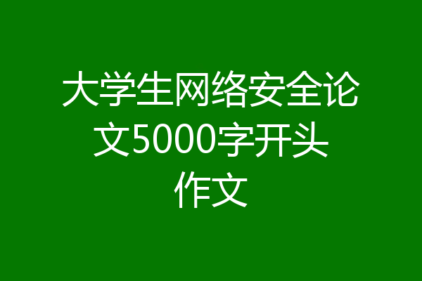 大学生网络安全论文5000字开头作文