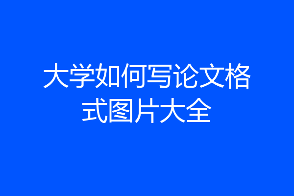 大学如何写论文格式图片大全