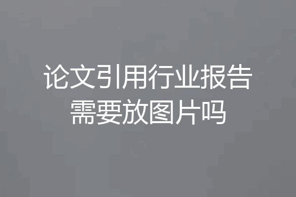 论文引用行业报告需要放图片吗