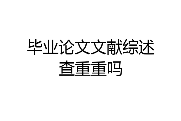 毕业论文文献综述查重重吗