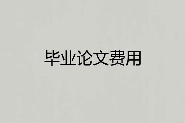 毕业论文费用