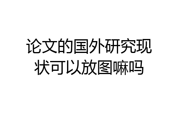论文的国外研究现状可以放图嘛吗